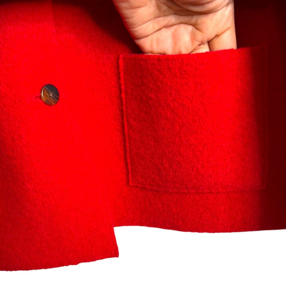 Lands’ End Wool Button Front Red Jacket Classic S… - image 3